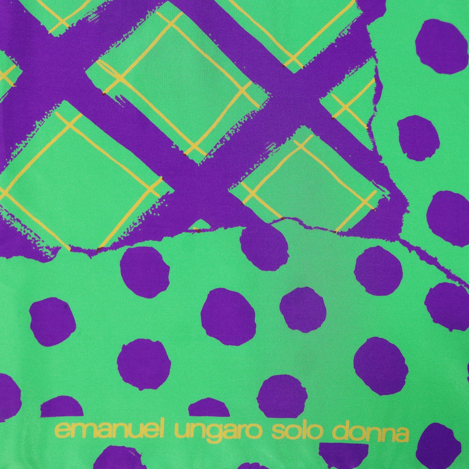 Vintage Ungaro Dress Silk with Scarf UK Size 14 France 1980s-1990s