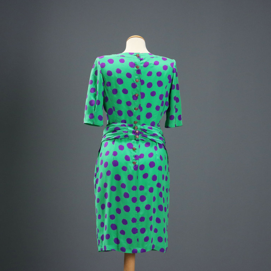 Vintage Ungaro Dress Silk with Scarf UK Size 14 France 1980s-1990s