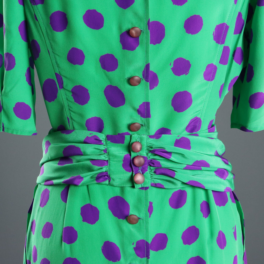 Vintage Ungaro Dress Silk with Scarf UK Size 14 France 1980s-1990s