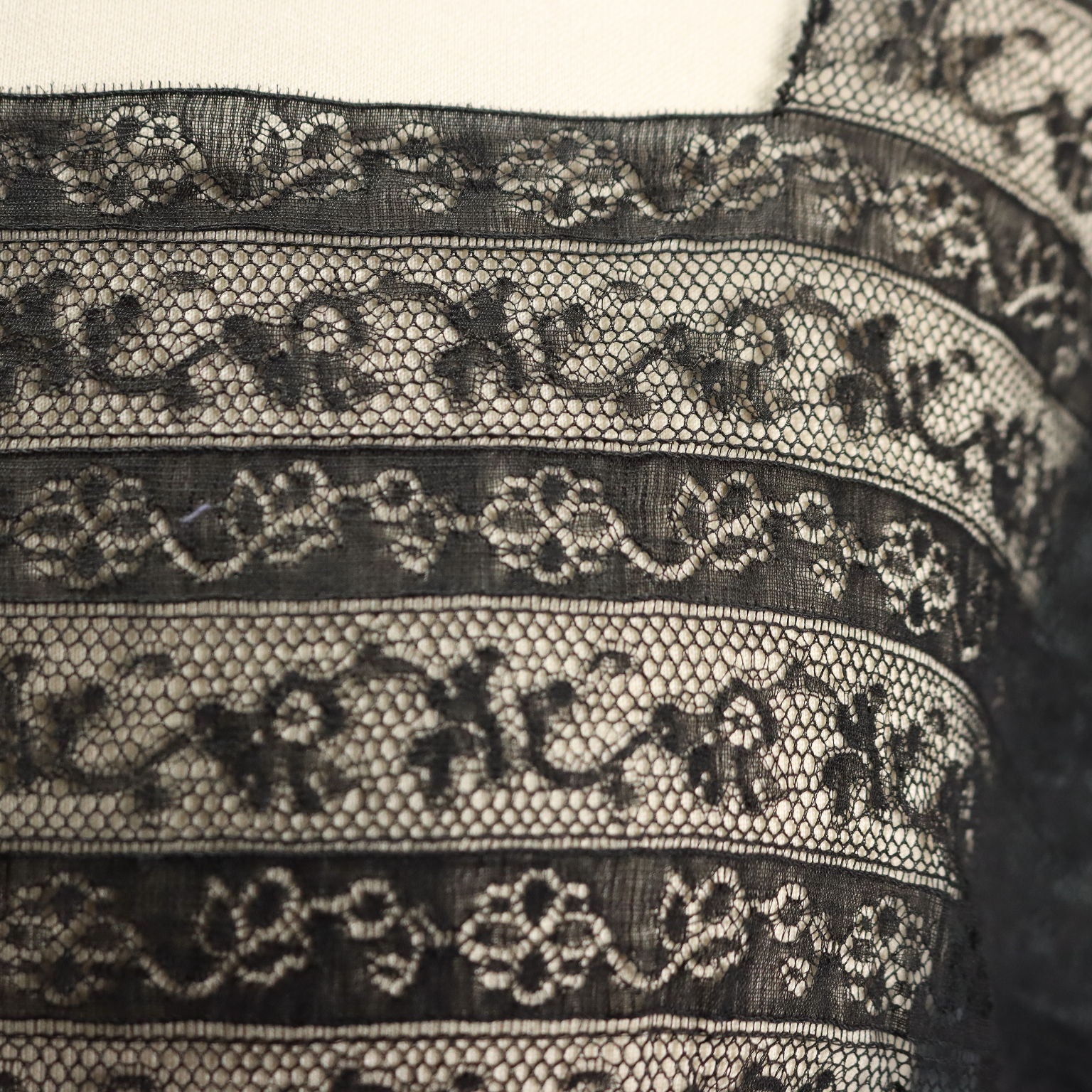 Vintage Black Sheer Lace Dress UK Size 14 Italy 1970s-80s