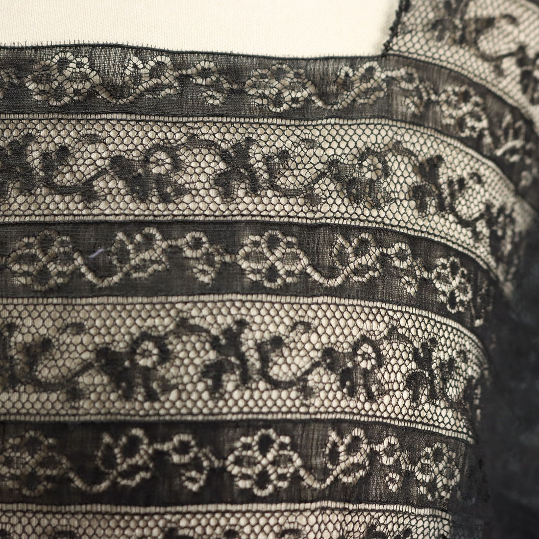 Vintage Black Sheer Lace Dress UK Size 14 Italy 1970s-80s