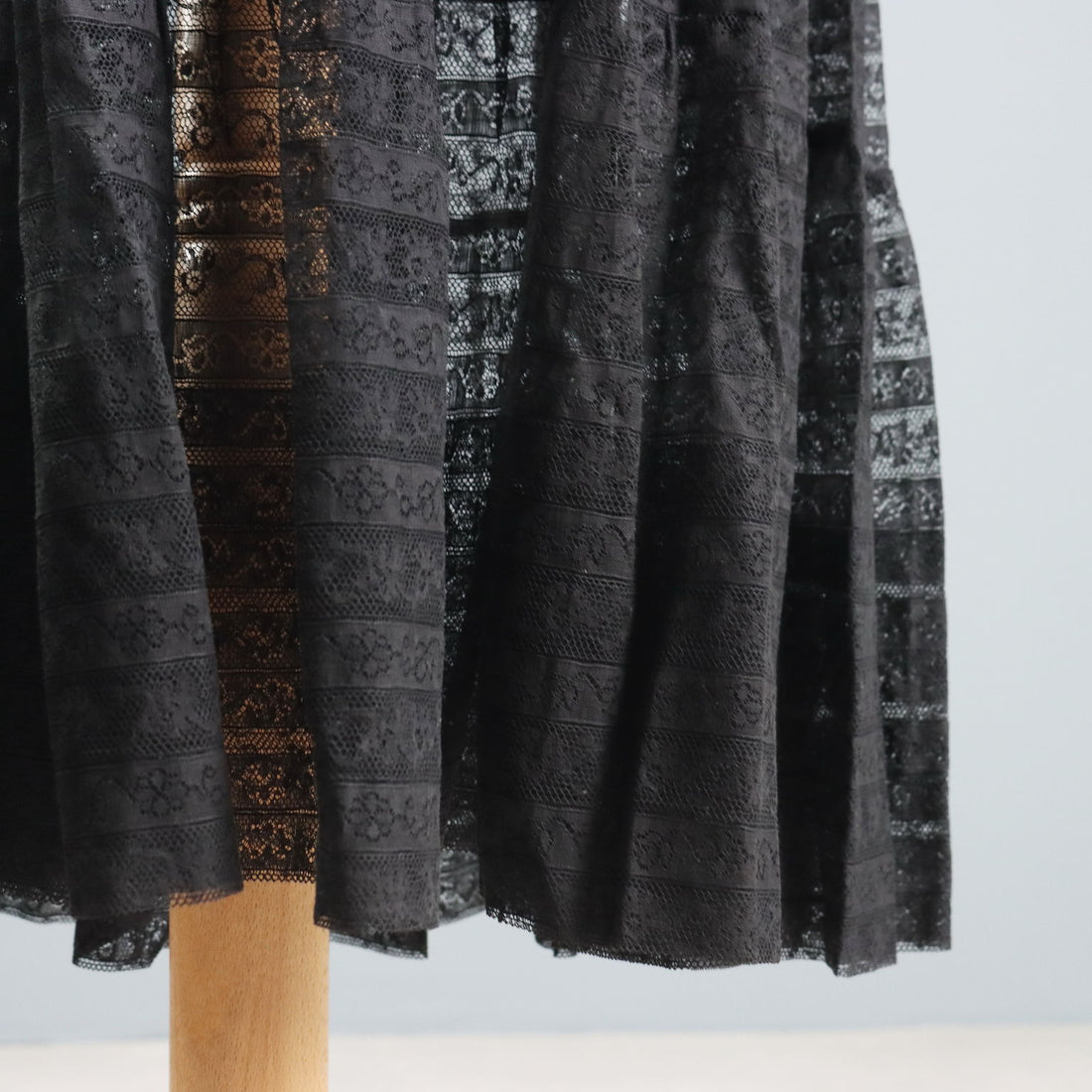 Vintage Black Sheer Lace Dress UK Size 14 Italy 1970s-80s