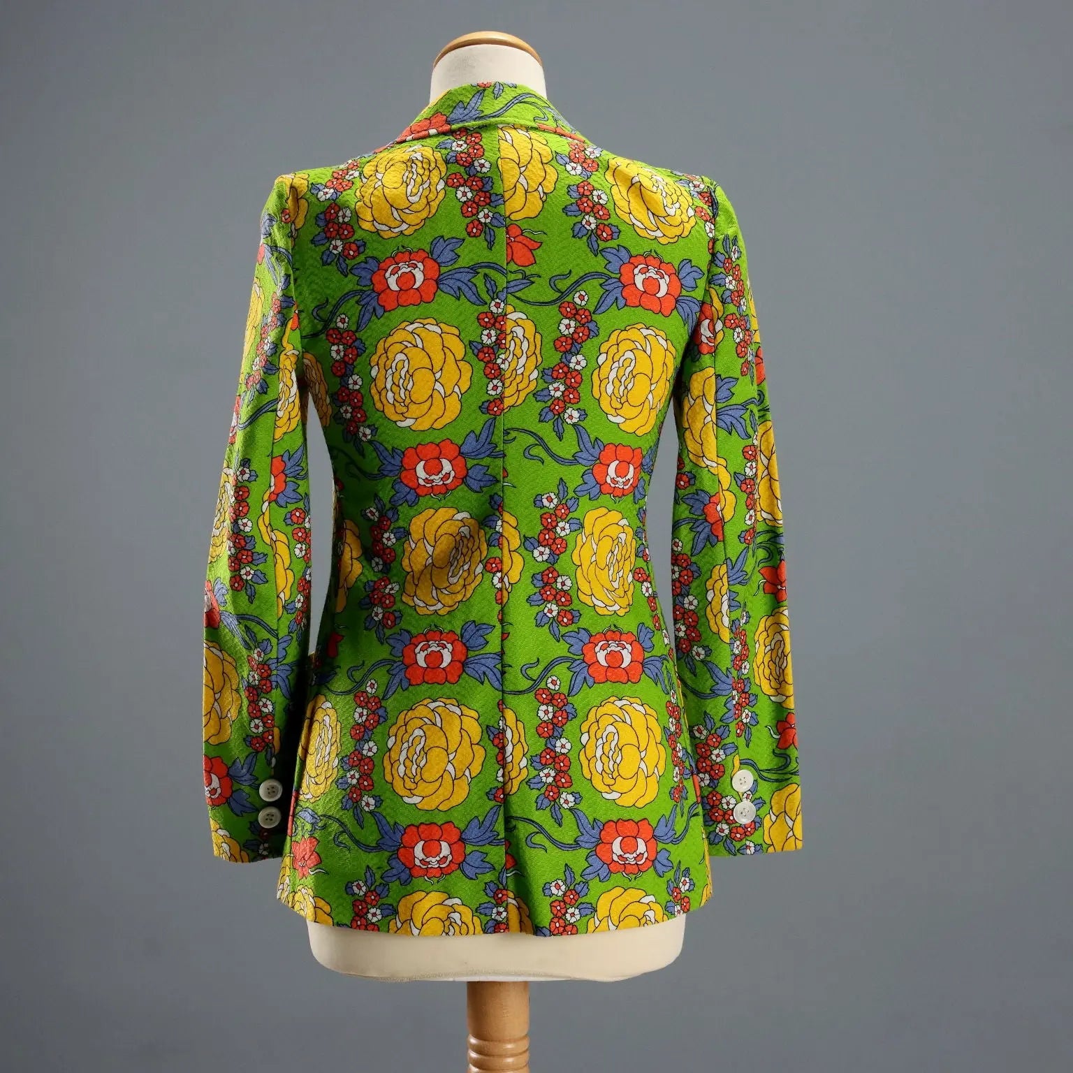 Vintage Flowery Jacket Cotton UK Size 10 Italy 1960s - UK Size 10 | Clothing & House Linens | Vintage