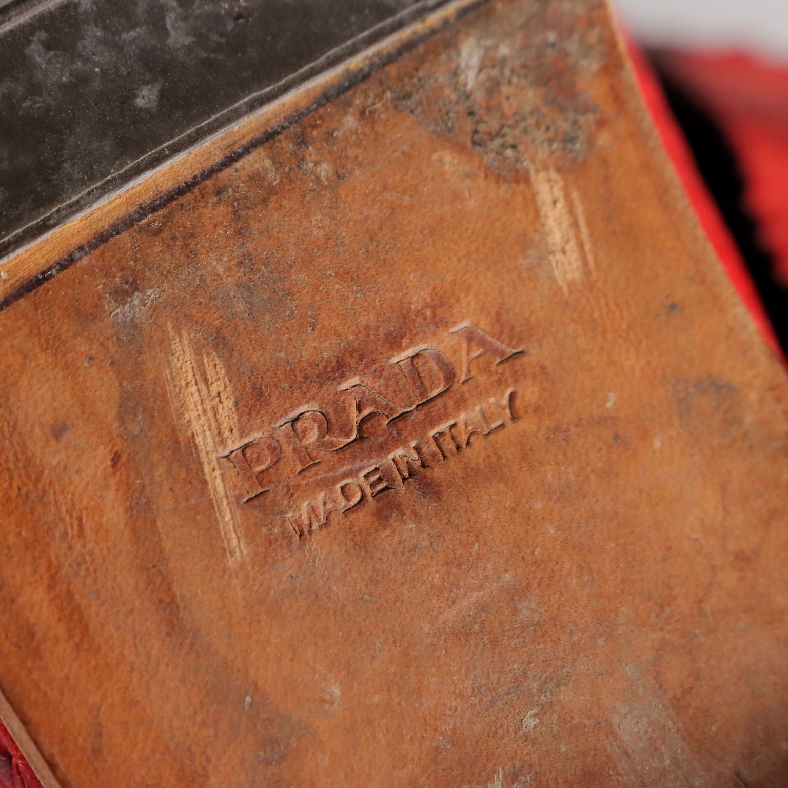 Prada Loafers Vintage Red Ostrich Leather UK Size 7 Italy 1990s