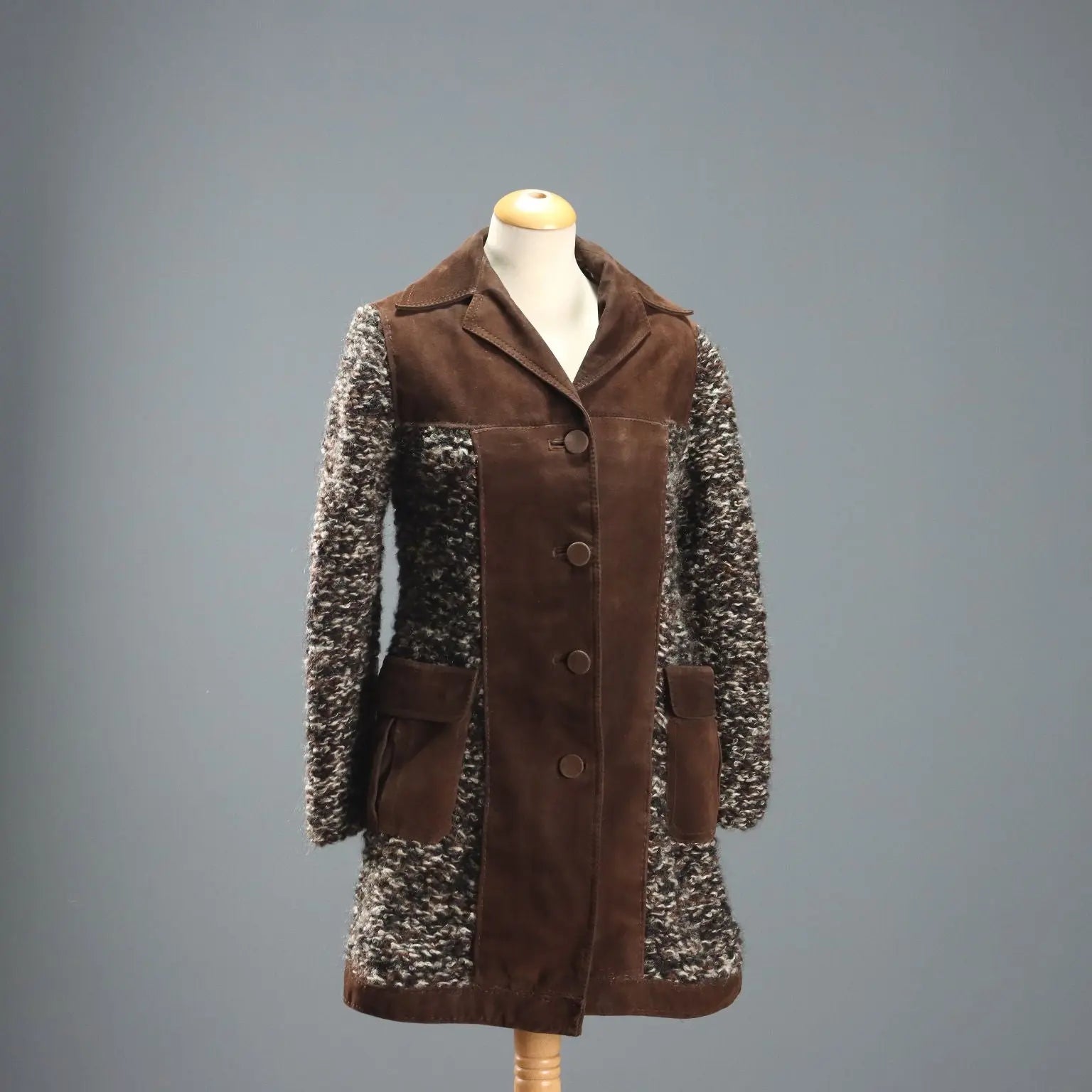 Vintage Coat Wool Leather UK Size 12 Italy 1970s-1980s - UK Size 12 | Clothing & House Linens | Vintage
