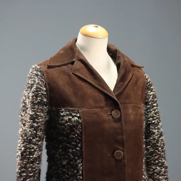 Vintage Coat Wool Leather UK Size 12 Italy 1970s-1980s - UK Size 12 | Clothing & House Linens | Vintage