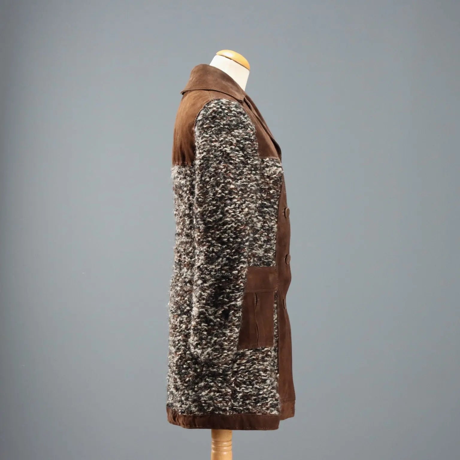 Vintage Coat Wool Leather UK Size 12 Italy 1970s-1980s - UK Size 12 | Clothing & House Linens | Vintage