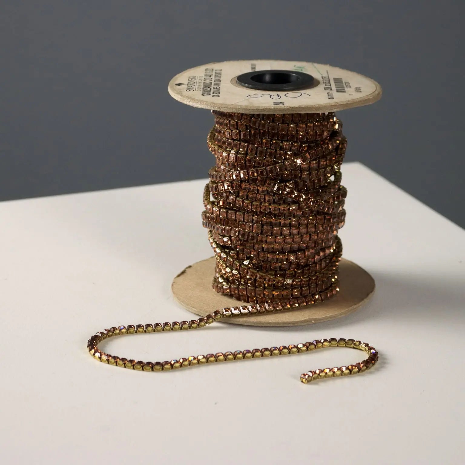 Swarovski Rhinestone Chain Bronze Coloured 14 M Switzerland '900 - 14 m | Clothing & House Linens | Vintage
