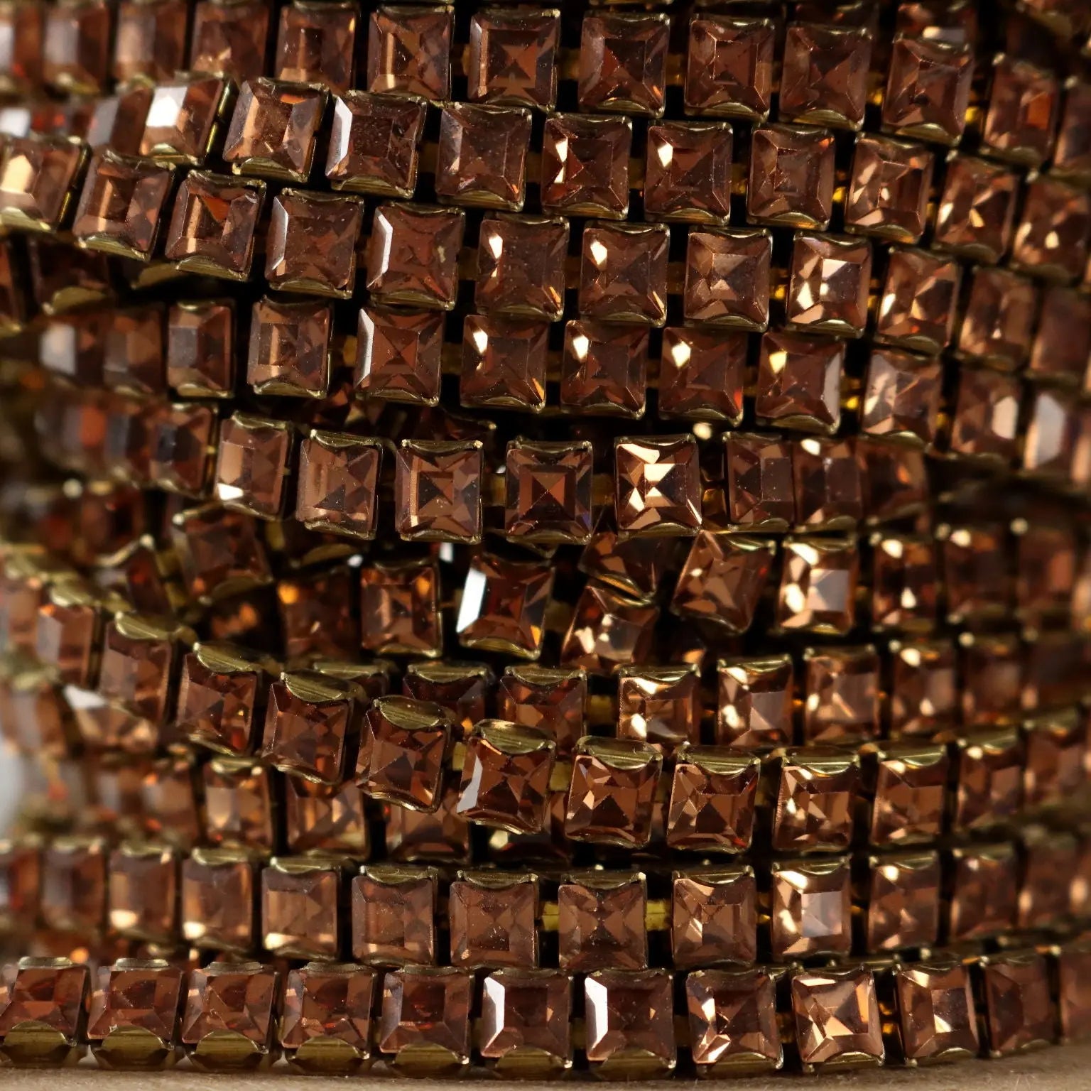 Swarovski Rhinestone Chain Bronze Coloured 14 M Switzerland '900 - 14 m | Clothing & House Linens | Vintage