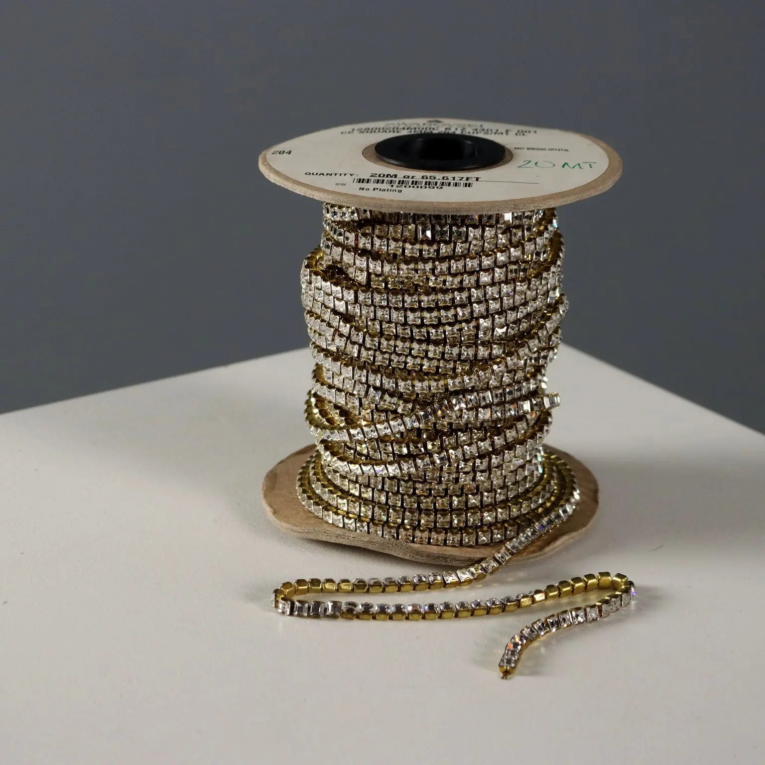 Swarovski Rhinestone Chain 20 Meters Crystal Coloured Austria - 20 meters | Clothing & House Linens | Vintage