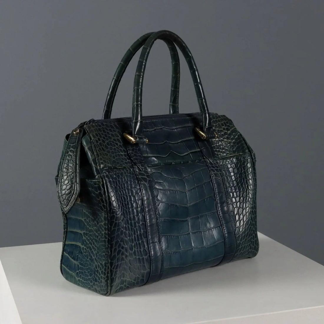 Pupa Straci Vintage Leather Bag Teal Italy 1990s | Clothing & House Linens | Vintage