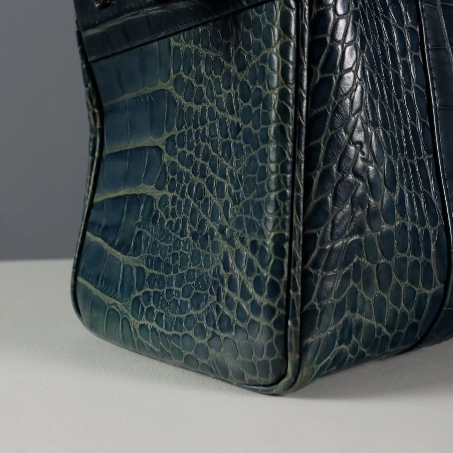 Pupa Straci Vintage Leather Bag Teal Italy 1990s | Clothing & House Linens | Vintage