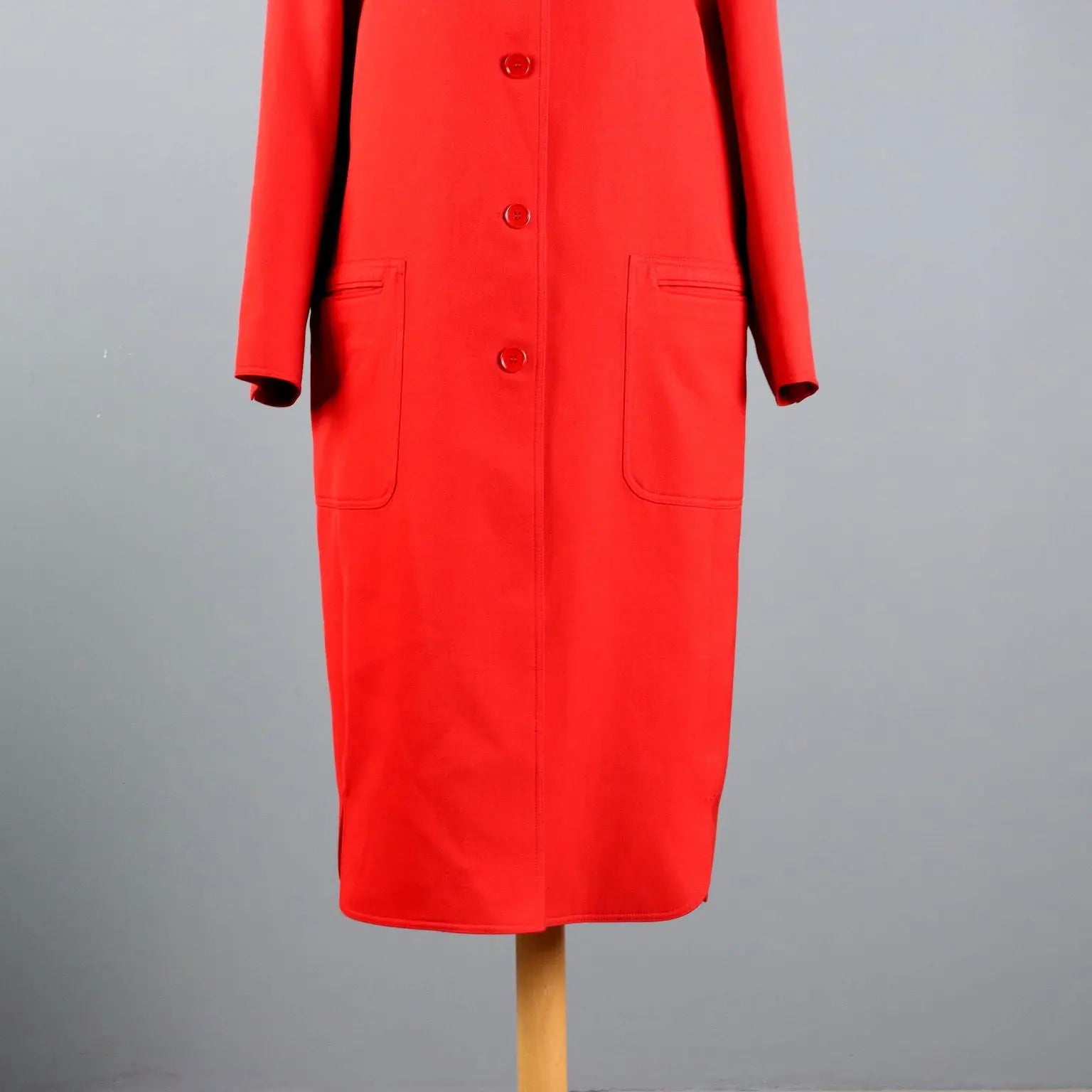 Valentino Vintage Red Overcoat Wool UK Size 14 Italy 1980s-90s - UK Size 14 | Clothing & House Linens | Vintage