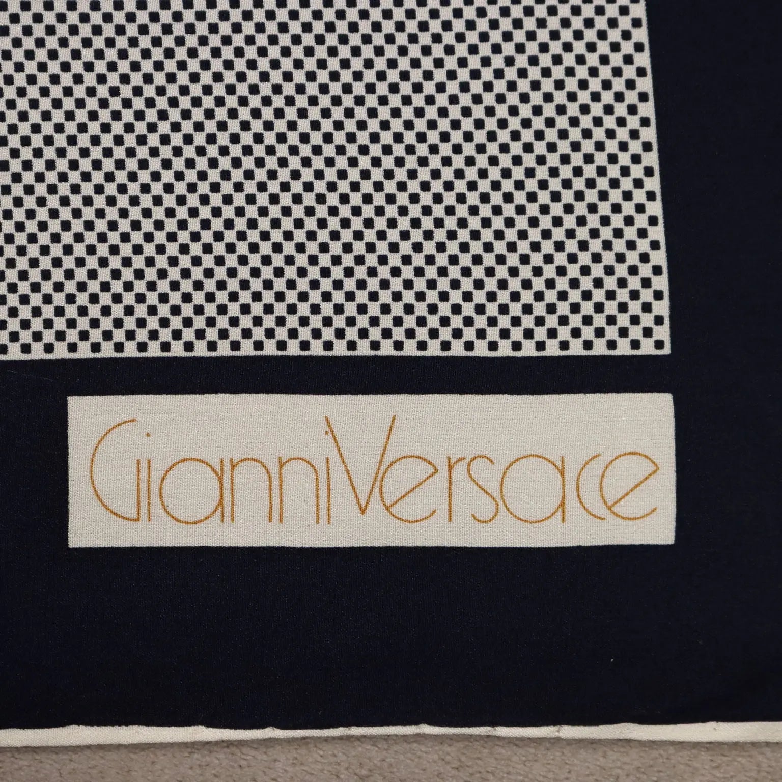 Gianni Versace Vintage Scarf Silk with Seagull Italy 1980s-1990s