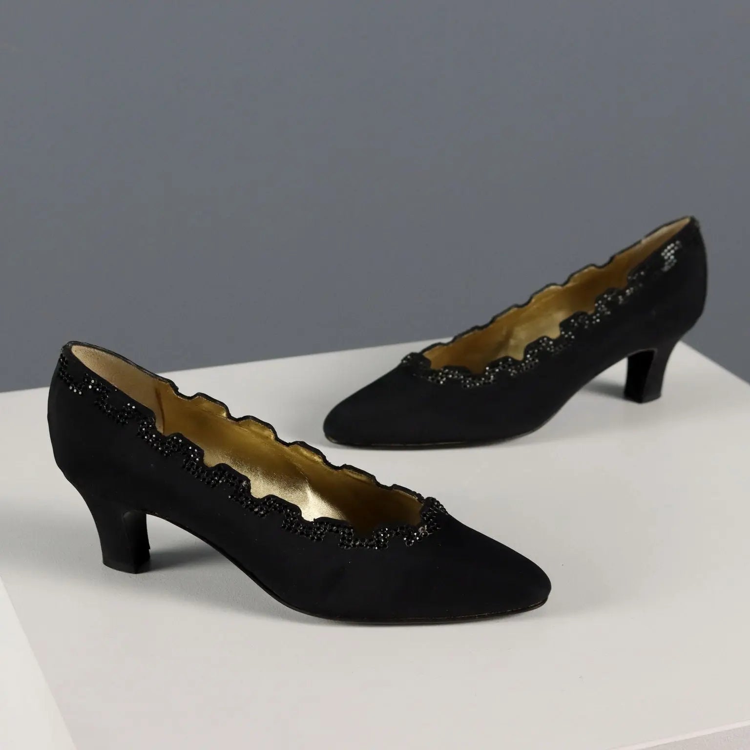 Valentino Garavani Vintage Shoes Black Satin UK Size 5 1980s - UK Size 5 | Clothing & House Linens | Vintage