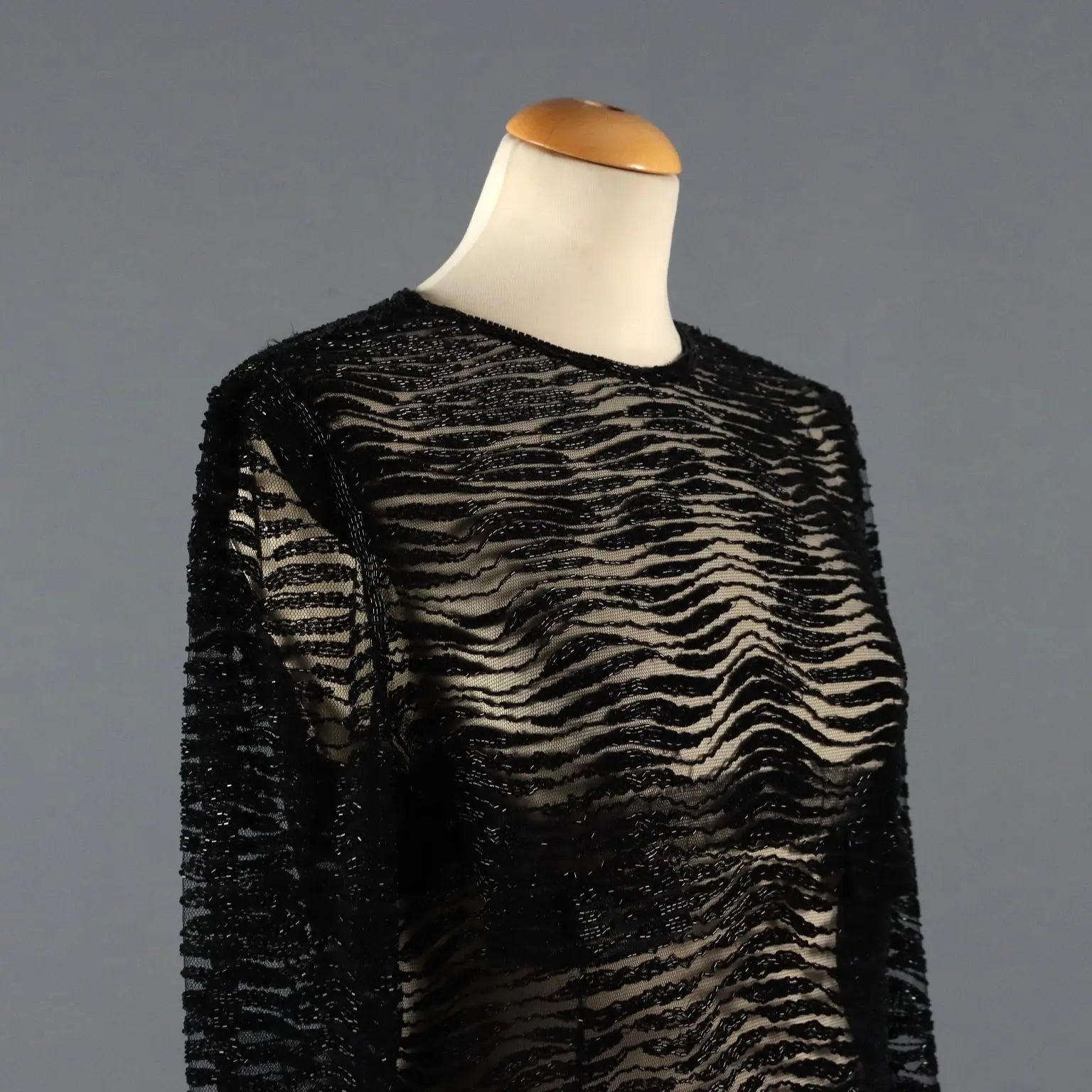 Vintage Dress Black Tulle UK Size 12 Italy 1980s - UK Size 12 | Clothing & House Linens | Vintage