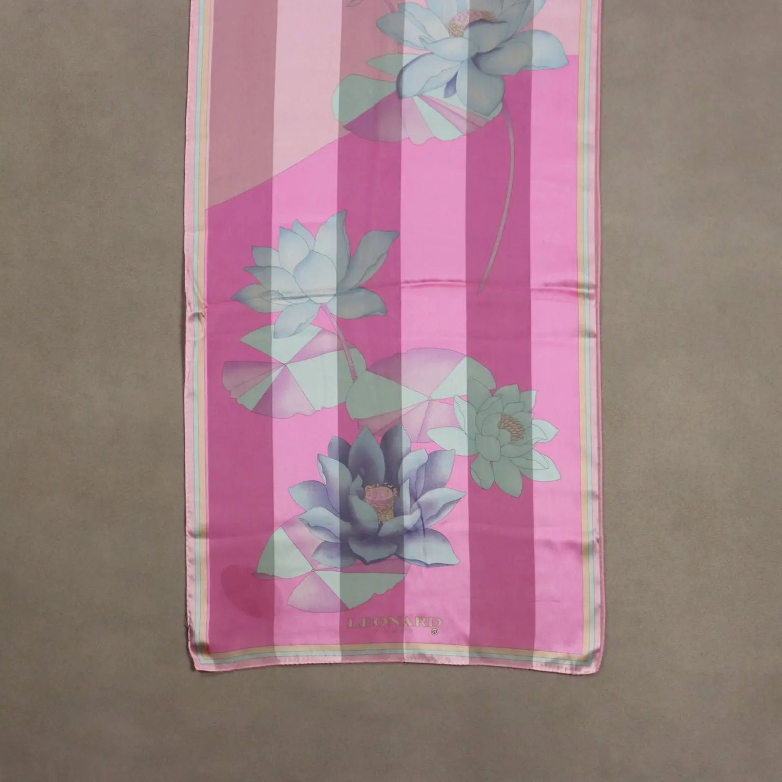 Leonard Vintage Scarf Silk Coloured Water Lily France 1980s | Clothing & House Linens | Vintage