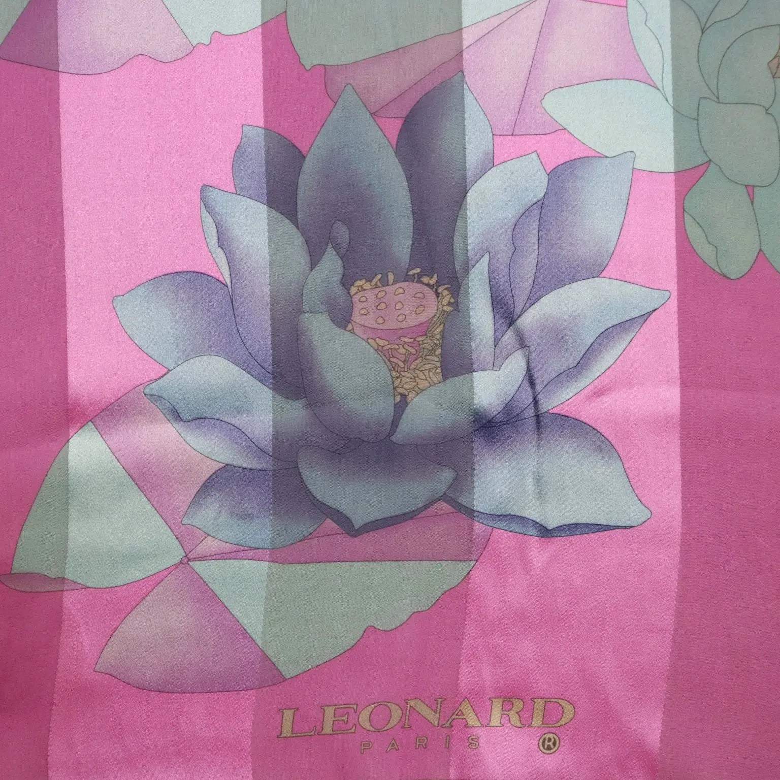 Leonard Vintage Scarf Silk Coloured Water Lily France 1980s | Clothing & House Linens | Vintage