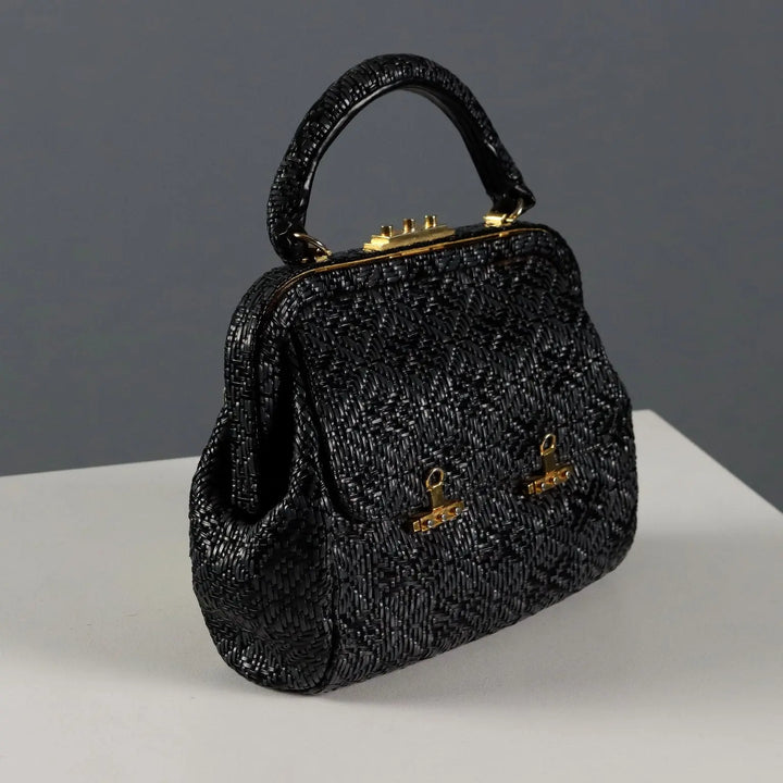 Roberta di Camerino Vintage Handbag Leather Metal Italy 1960s | Clothing & House Linens | Vintage