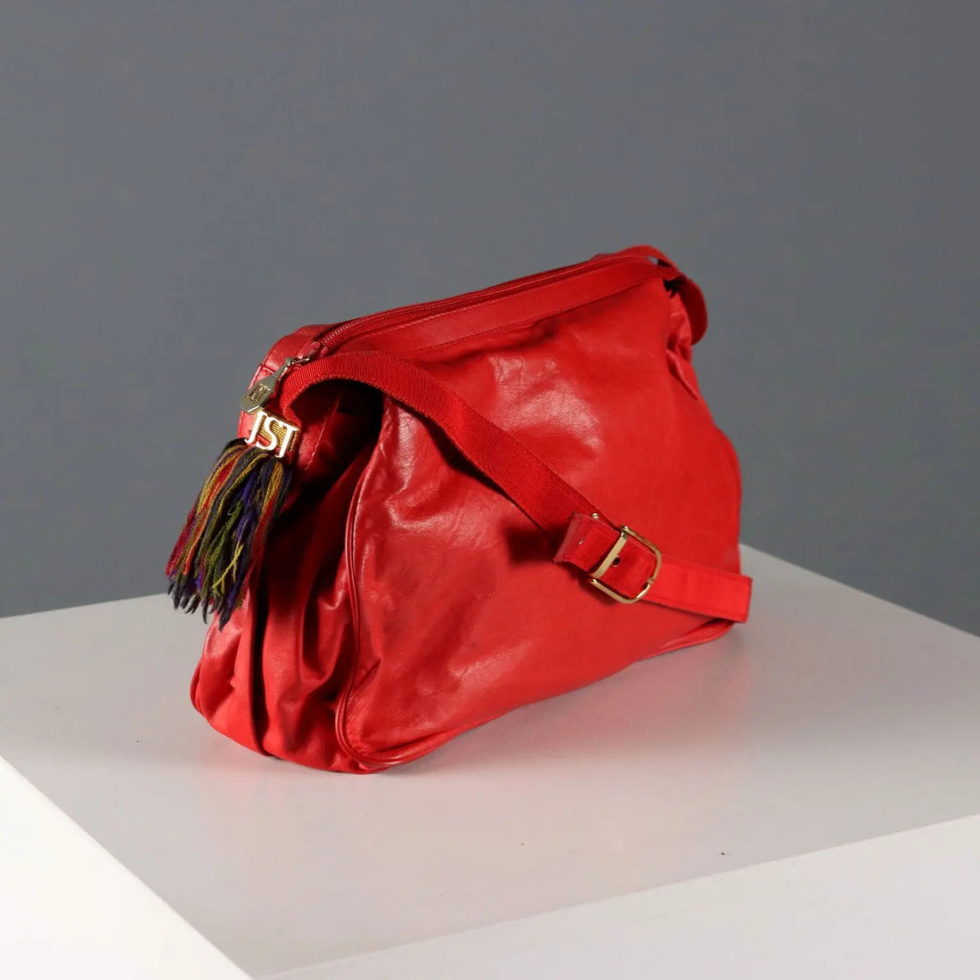 Vintage Bag Jacques Saint Just Red Leather France 1980s-1990s | Clothing & House Linens | Vintage