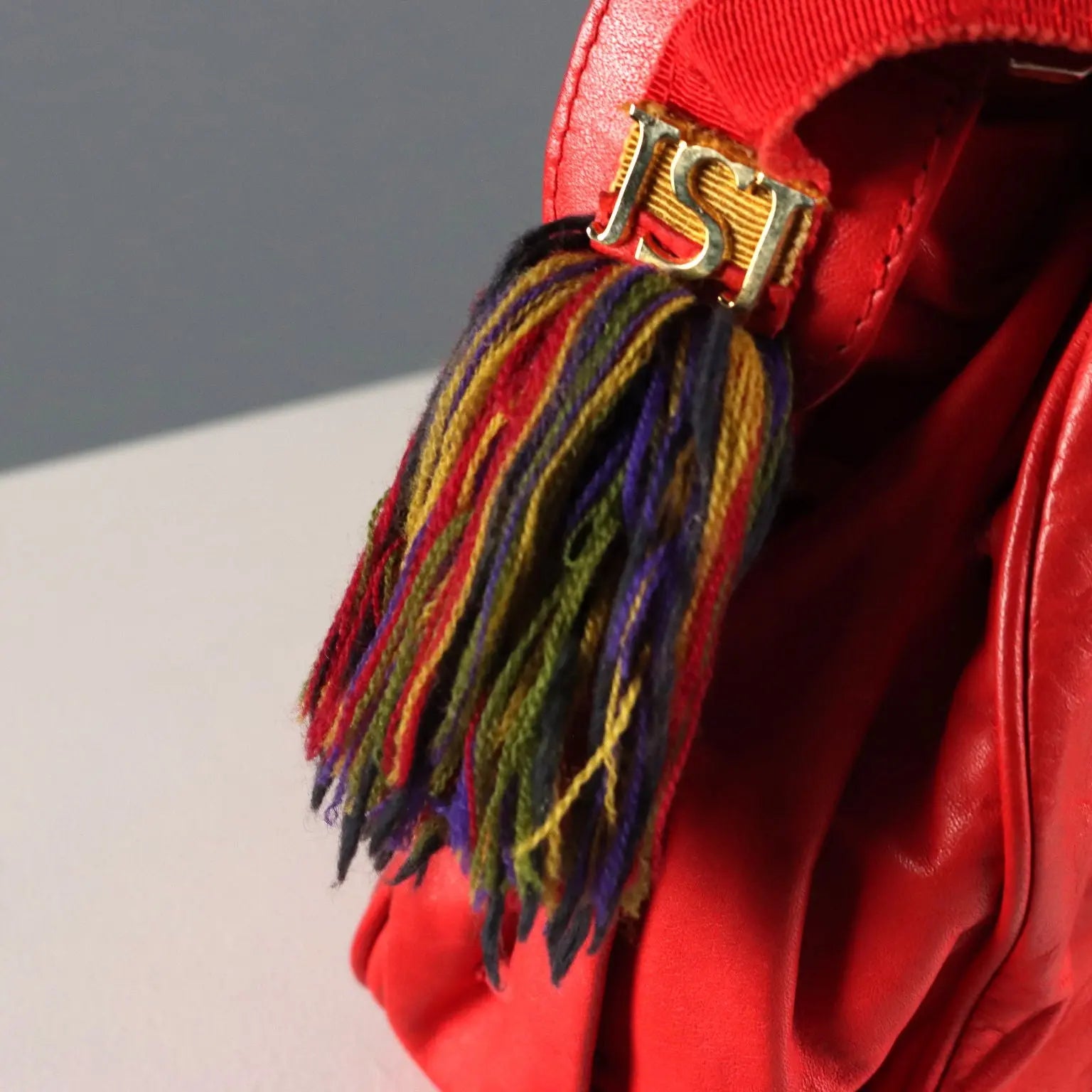 Vintage Bag Jacques Saint Just Red Leather France 1980s-1990s | Clothing & House Linens | Vintage