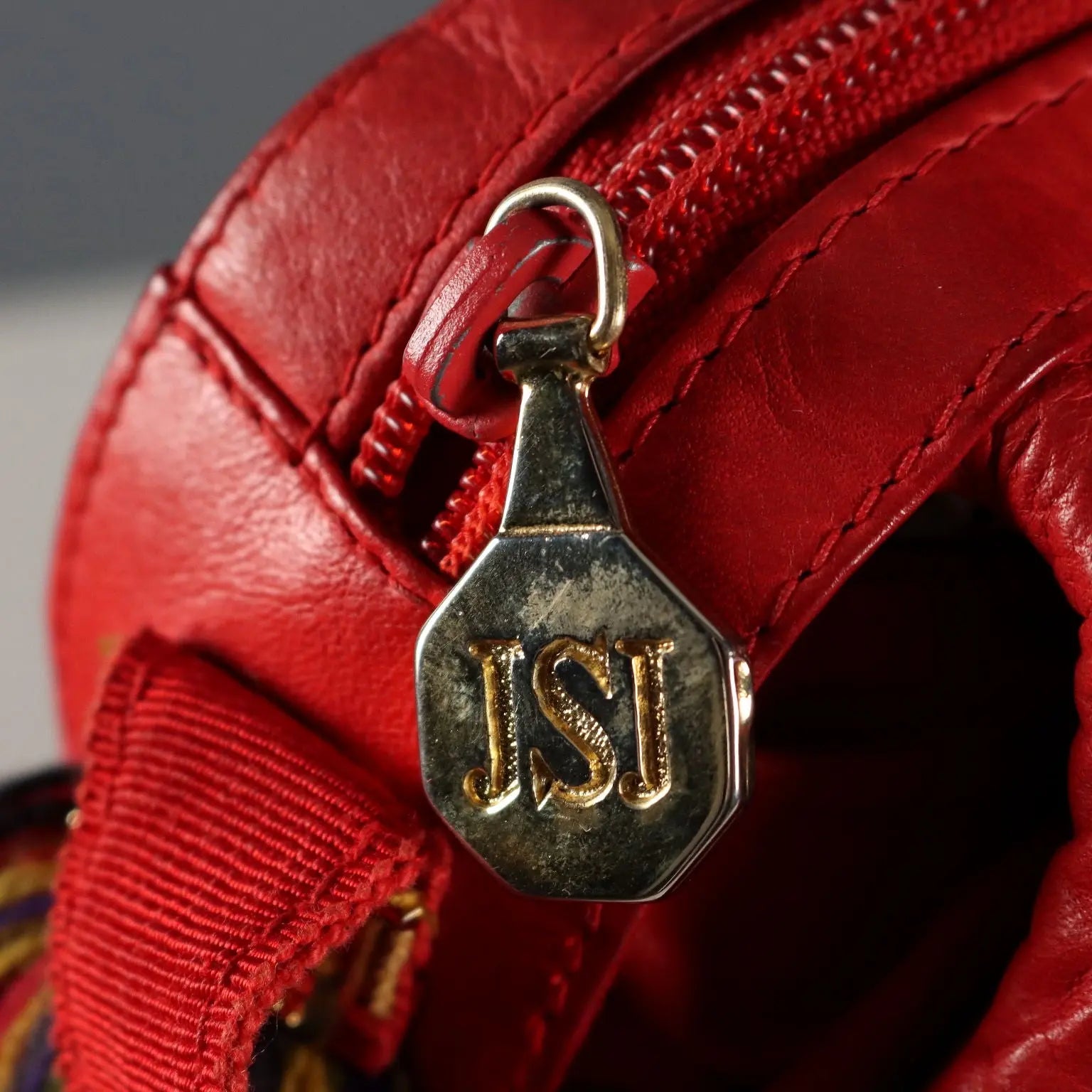 Vintage Bag Jacques Saint Just Red Leather France 1980s-1990s | Clothing & House Linens | Vintage
