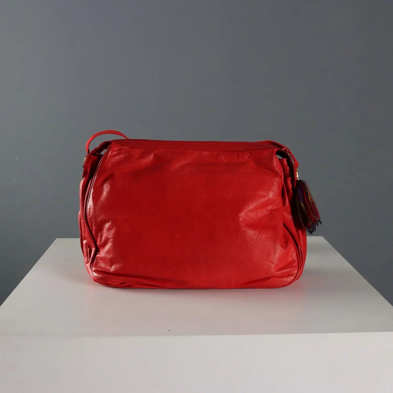Vintage Bag Jacques Saint Just Red Leather France 1980s-1990s | Clothing & House Linens | Vintage