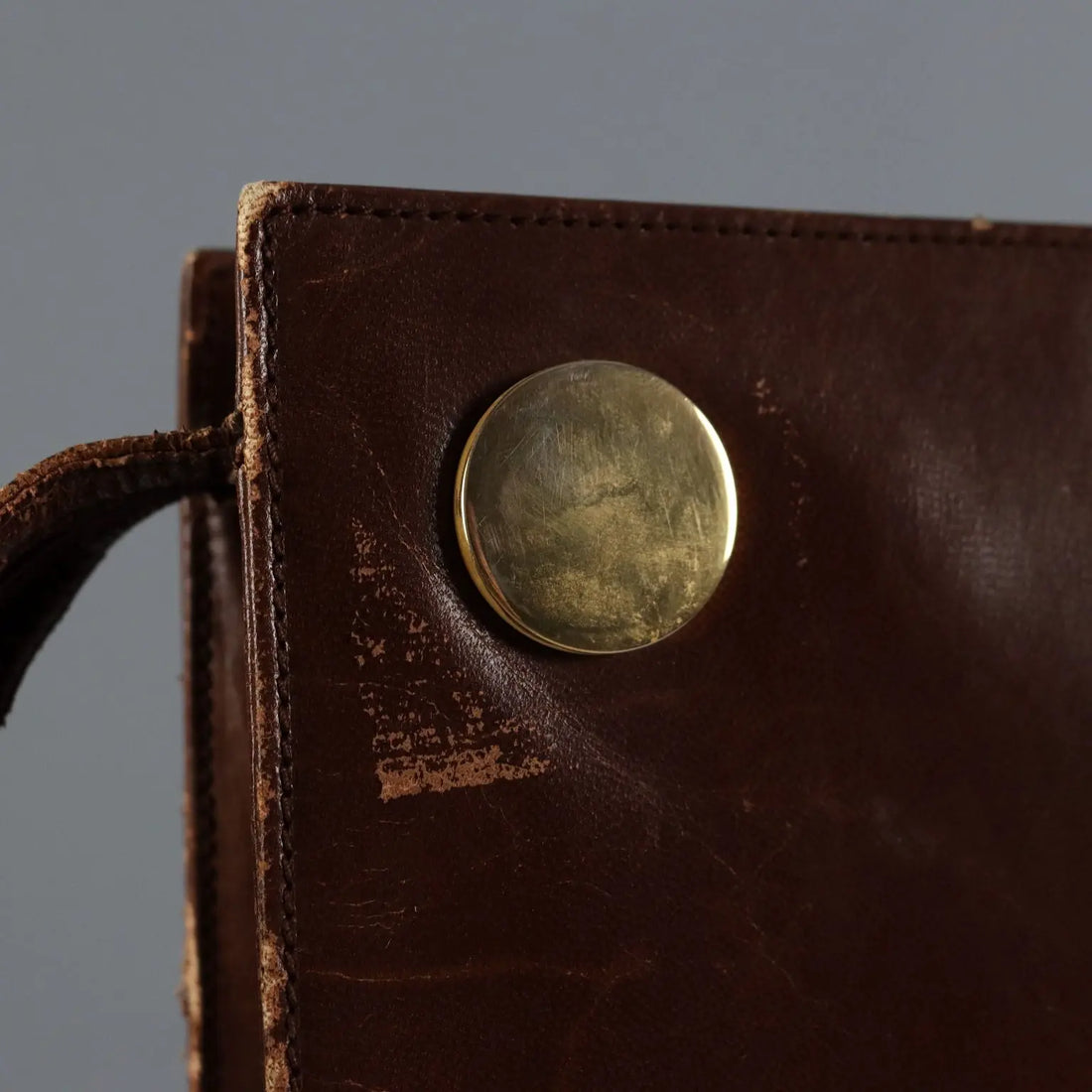 Vintage Rodo Bag Brown Leather Gilded Metal Italy 1970s | Clothing & House Linens | Vintage