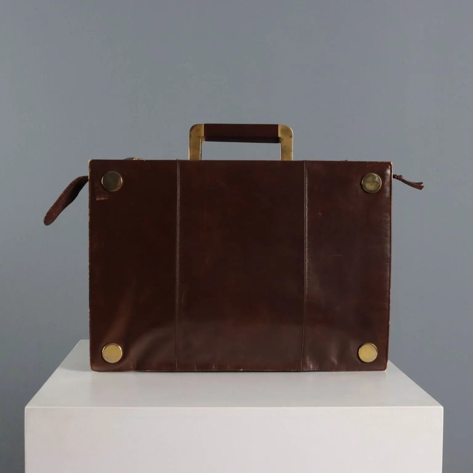 Vintage Rodo Bag Brown Leather Gilded Metal Italy 1970s | Clothing & House Linens | Vintage