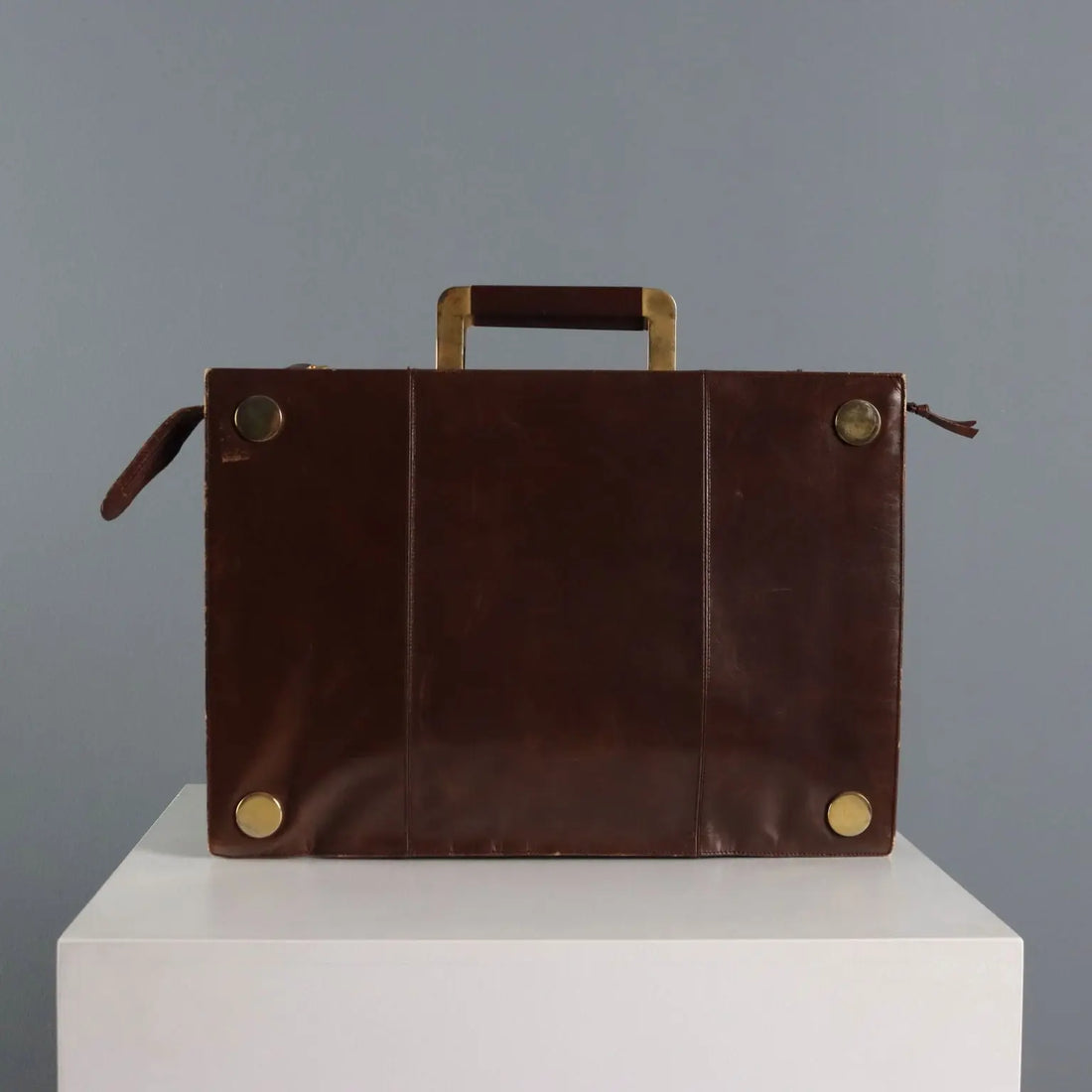 Vintage Rodo Bag Brown Leather Gilded Metal Italy 1970s | Clothing & House Linens | Vintage