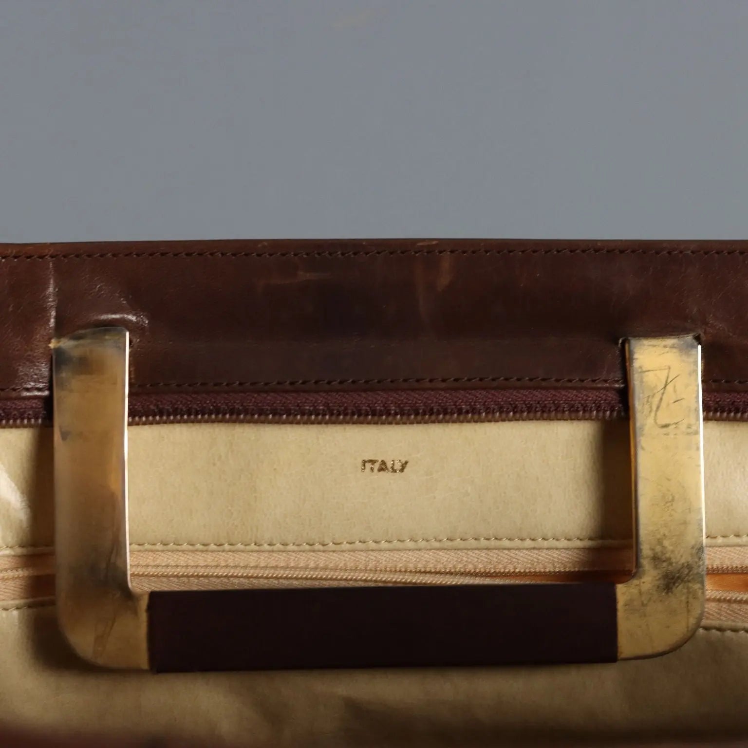 Vintage Rodo Bag Brown Leather Gilded Metal Italy 1970s | Clothing & House Linens | Vintage