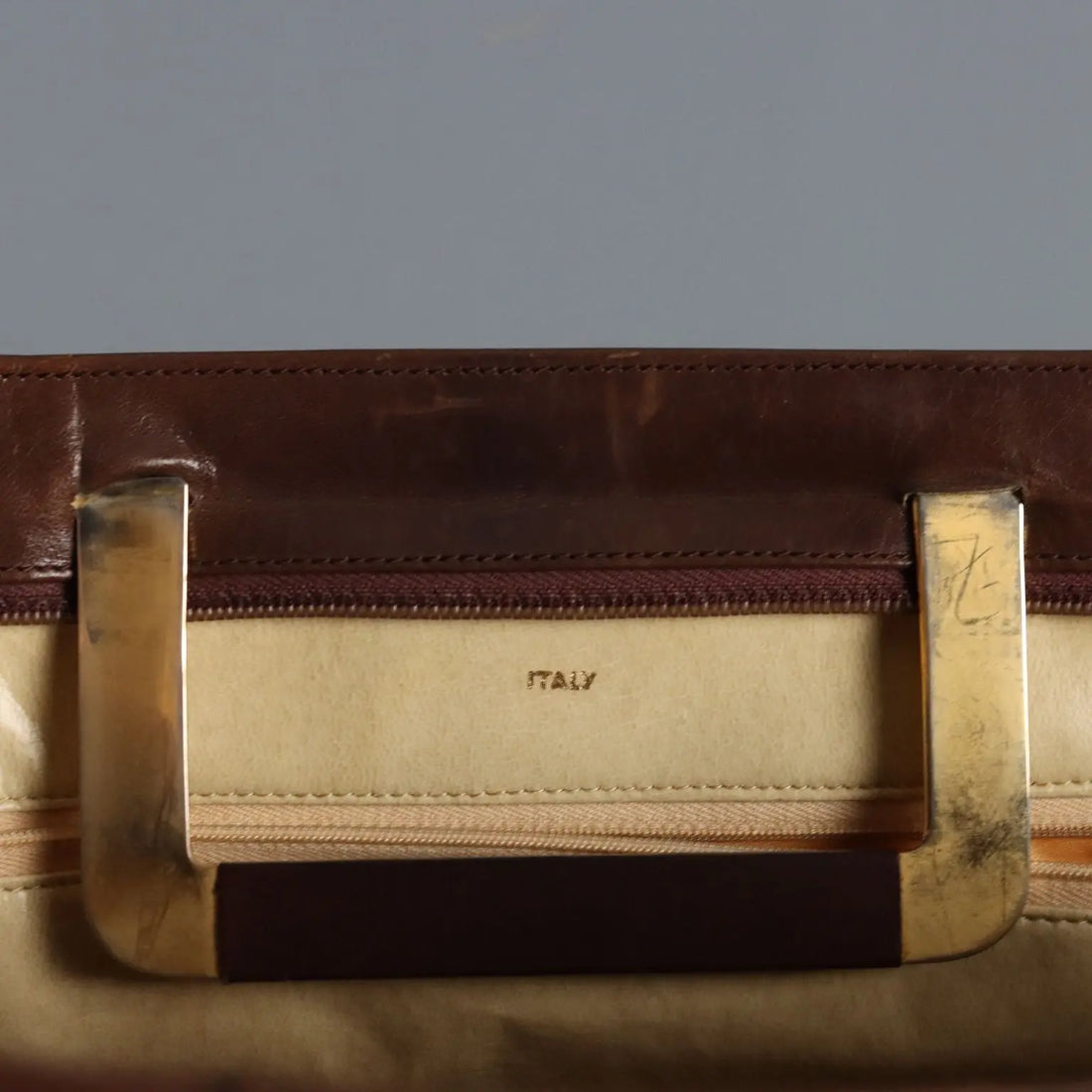 Vintage Rodo Bag Brown Leather Gilded Metal Italy 1970s | Clothing & House Linens | Vintage