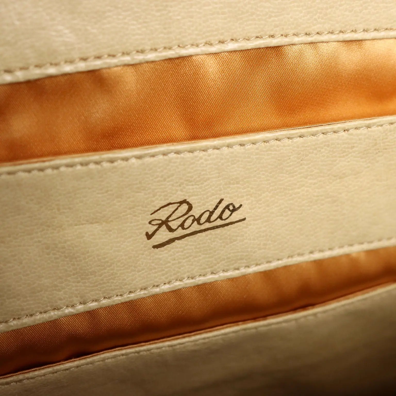 Vintage Rodo Bag Brown Leather Gilded Metal Italy 1970s | Clothing & House Linens | Vintage