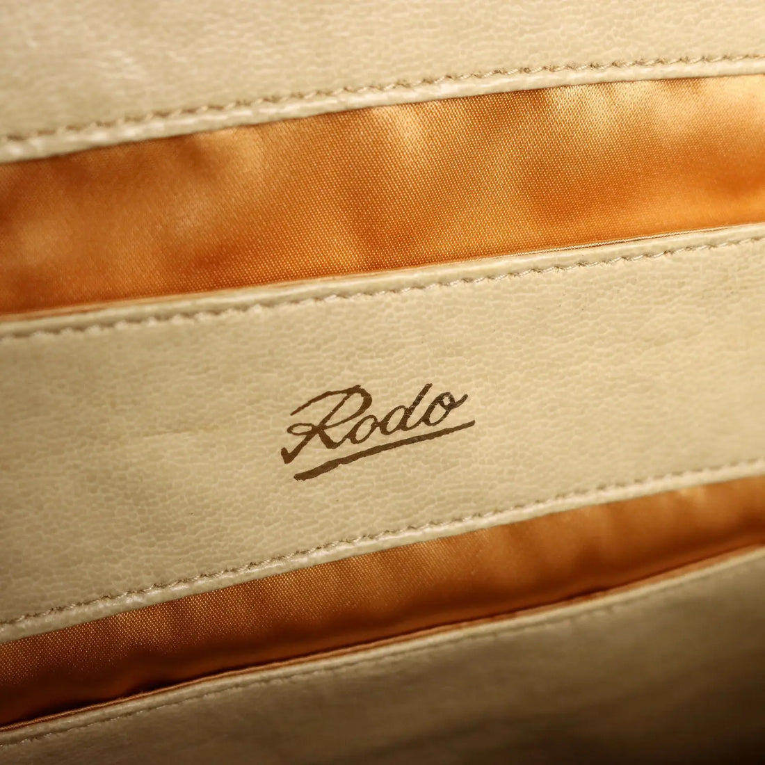 Vintage Rodo Bag Brown Leather Gilded Metal Italy 1970s | Clothing & House Linens | Vintage