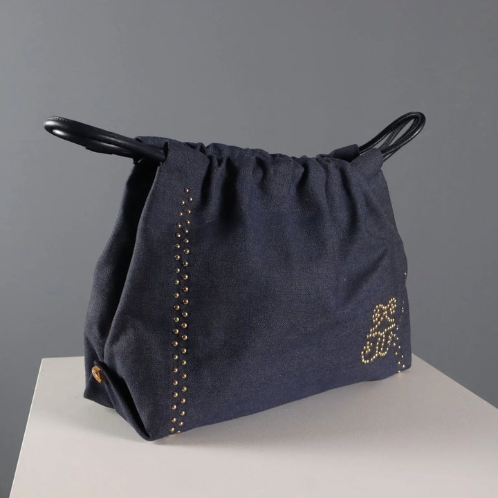 Papillon Vintage Jeans Bag Cotton Studs Italy 1980s-1990s | Clothing & House Linens | Vintage