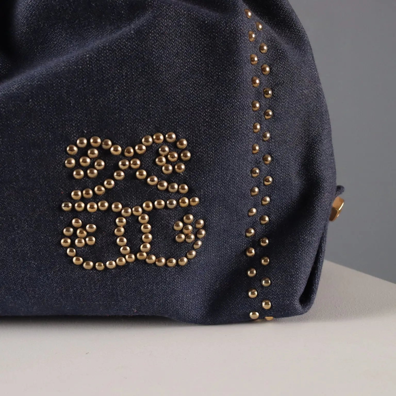 Papillon Vintage Jeans Bag Cotton Studs Italy 1980s-1990s | Clothing & House Linens | Vintage