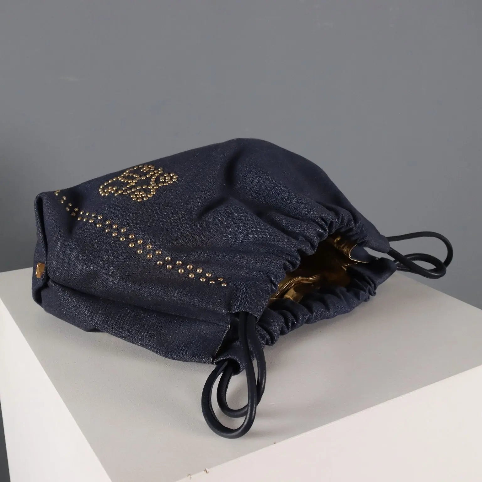 Papillon Vintage Jeans Bag Cotton Studs Italy 1980s-1990s | Clothing & House Linens | Vintage