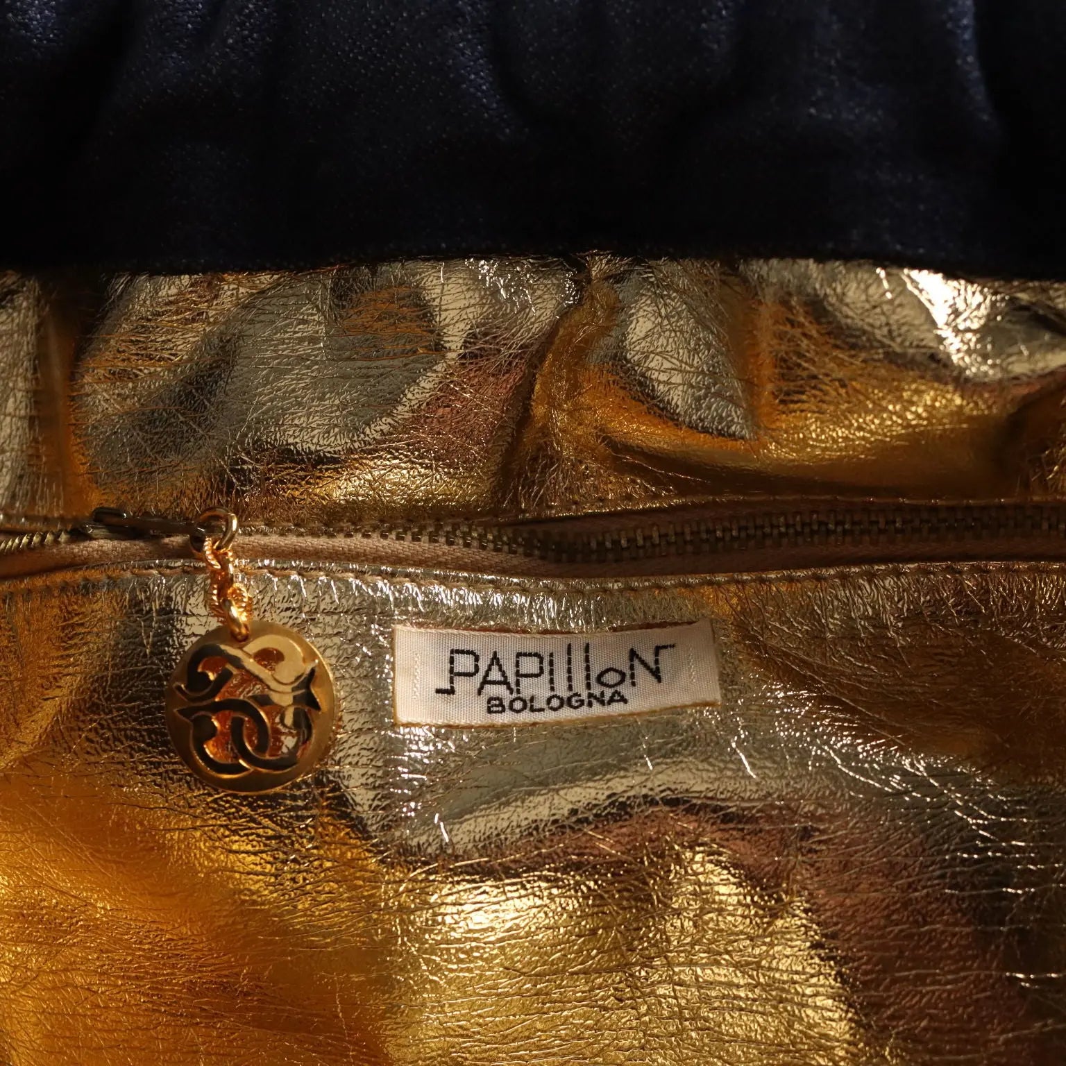 Papillon Vintage Jeans Bag Cotton Studs Italy 1980s-1990s | Clothing & House Linens | Vintage