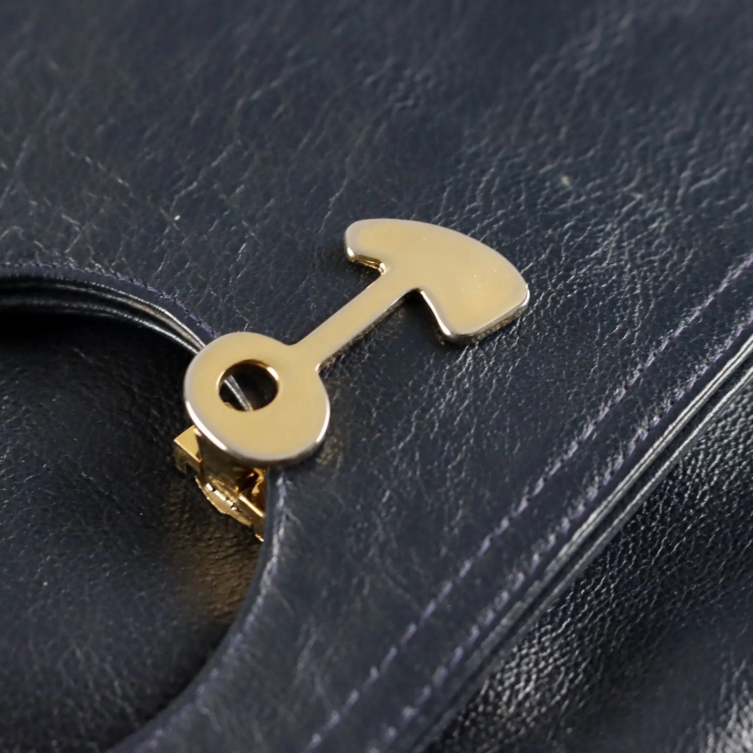 Vintage Blue Leather Clutch Gilded Metal Italy 1970s-80s | Clothing & House Linens | Vintage