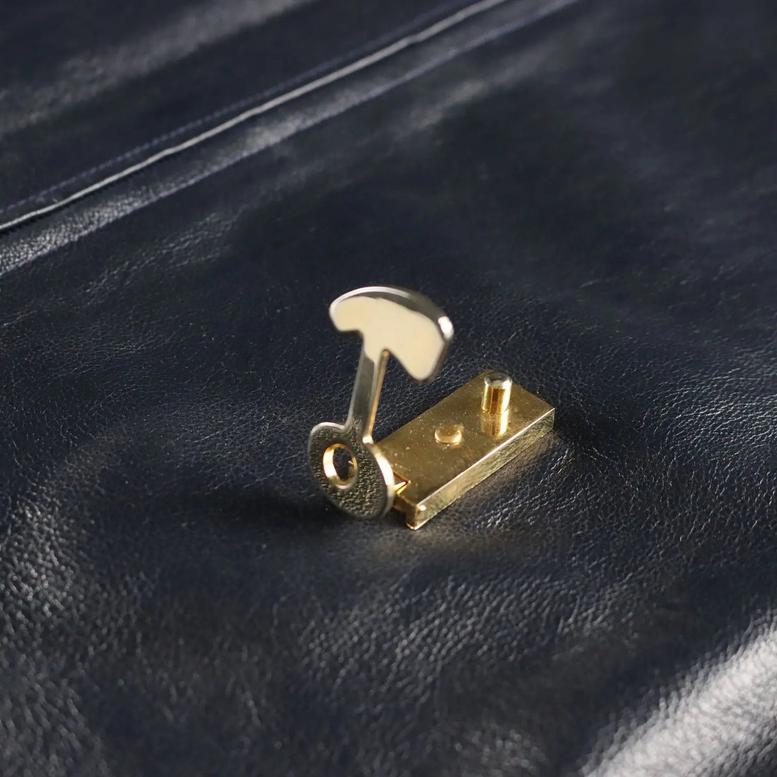 Vintage Blue Leather Clutch Gilded Metal Italy 1970s-80s | Clothing & House Linens | Vintage