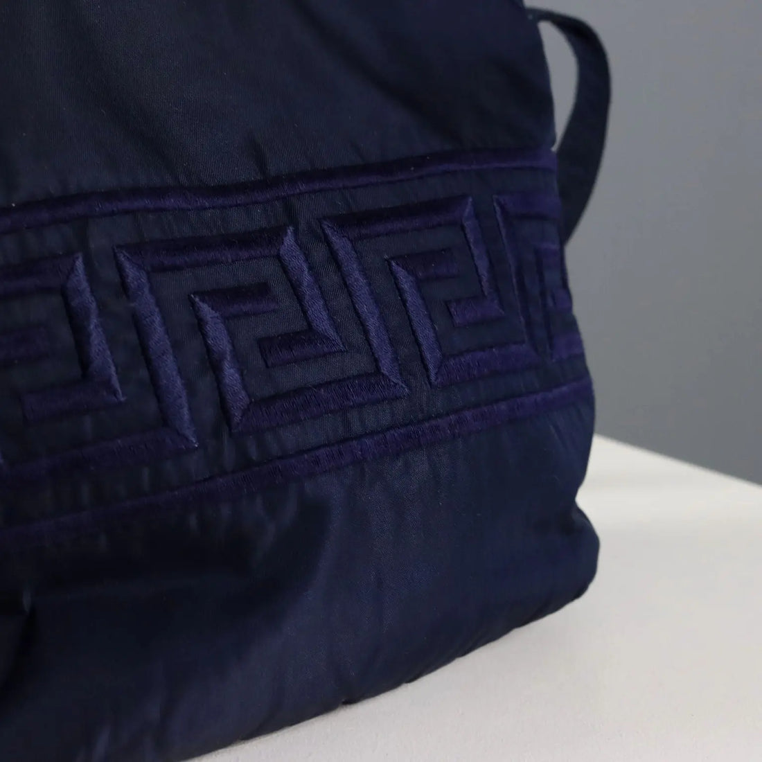Gianni Versace Vintage Bag Blue Canvas Metal Italy 1990s | Clothing & House Linens | Vintage