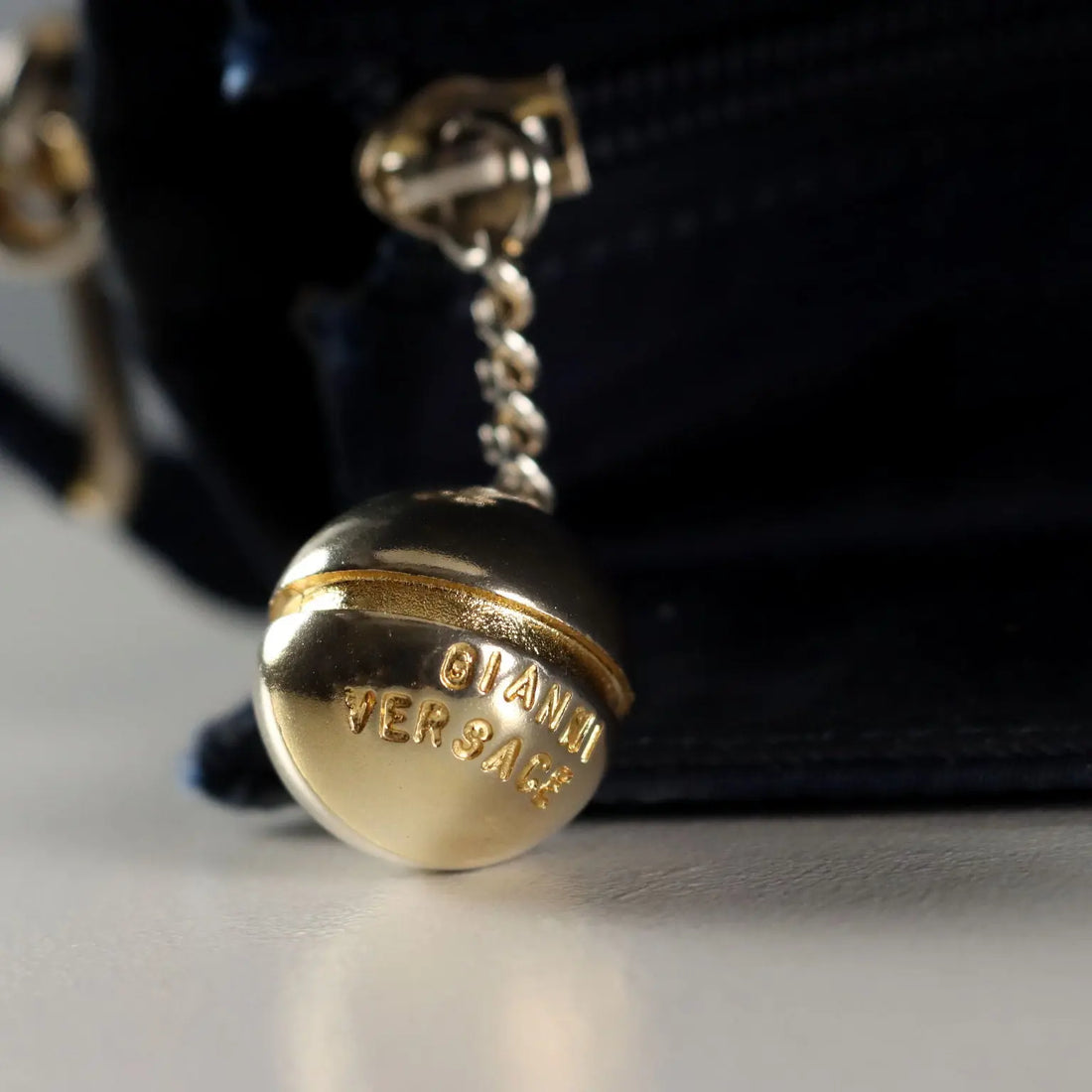 Gianni Versace Vintage Bag Blue Canvas Metal Italy 1990s | Clothing & House Linens | Vintage
