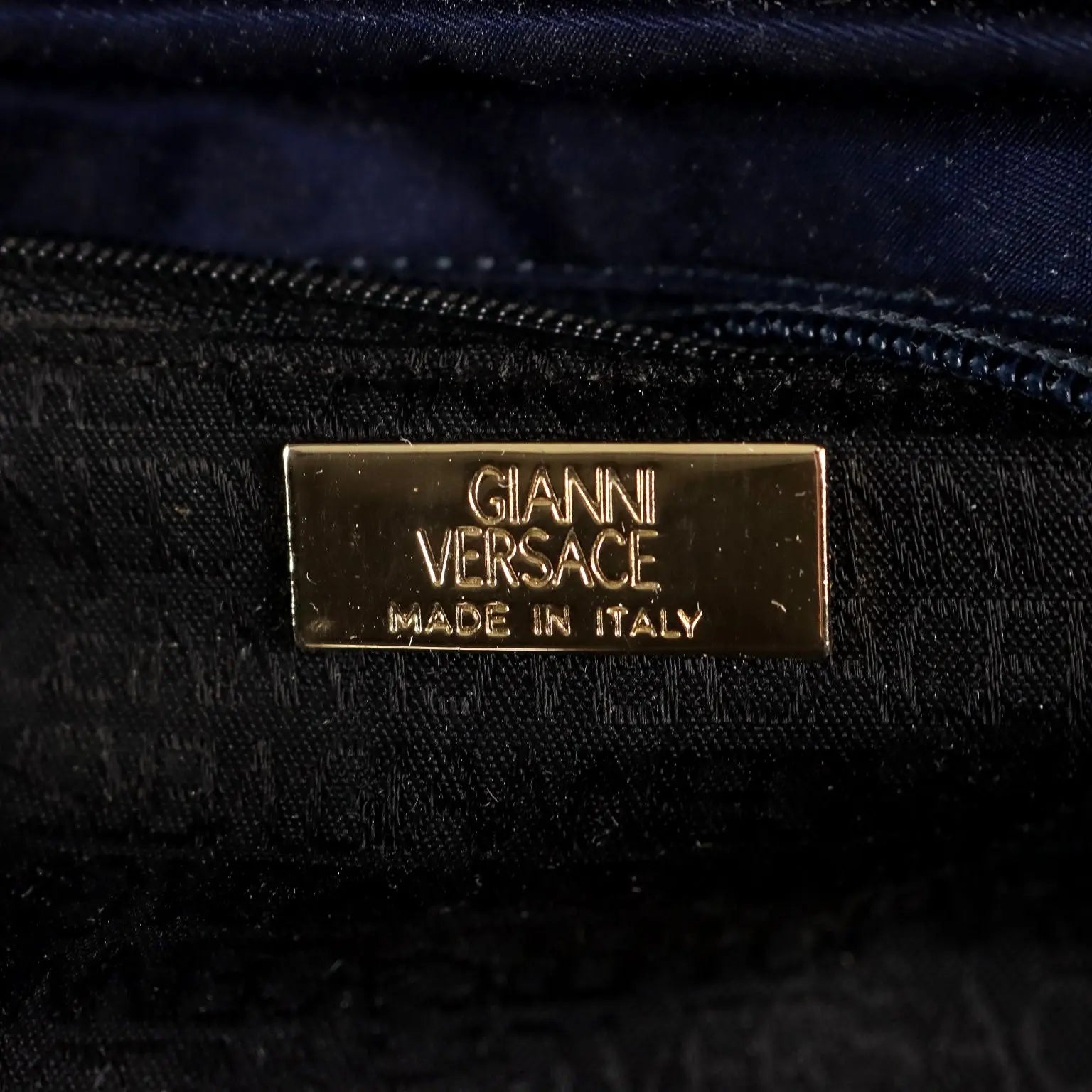 Gianni Versace Vintage Bag Blue Canvas Metal Italy 1990s | Clothing & House Linens | Vintage