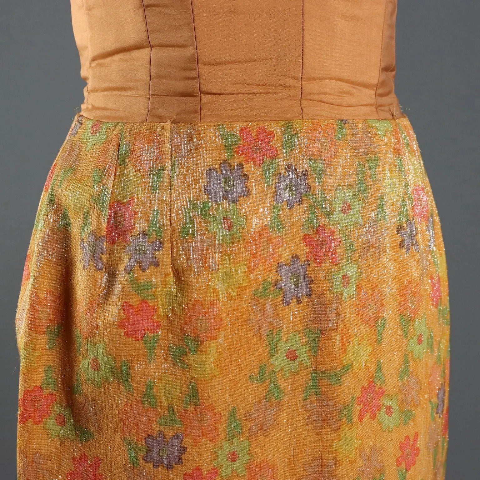 Vintage Evening Dress Cotton Flowers UK Size 10 Italy 1960s-1970s - UK Size 10 | Clothing & House Linens | Vintage