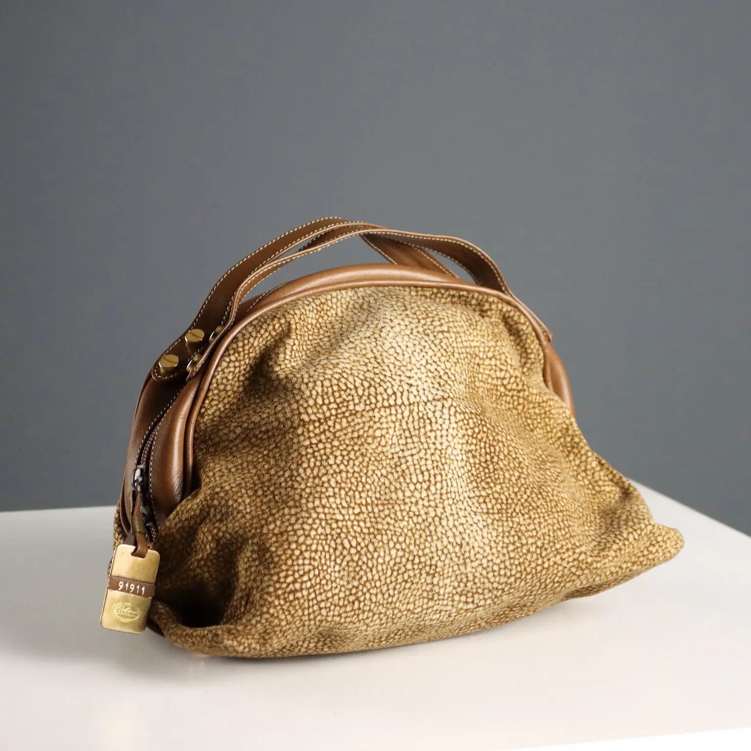 Borbonese Redwall Vintage Handbag Leather Italy 1980s-1990s | Clothing & House Linens | Vintage