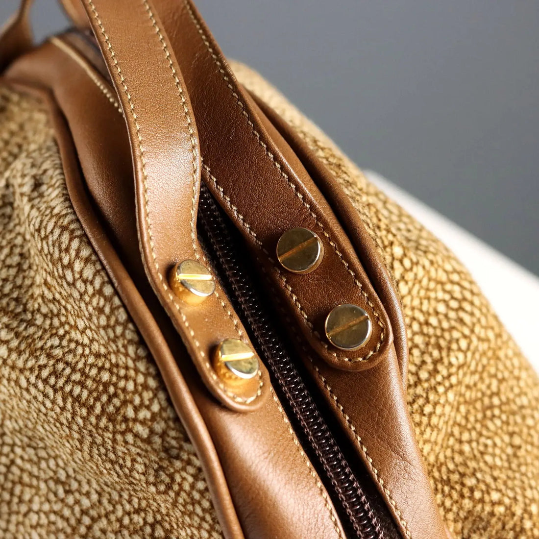 Borbonese Redwall Vintage Handbag Leather Italy 1980s-1990s | Clothing & House Linens | Vintage