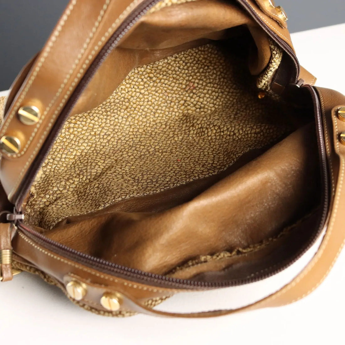 Borbonese Redwall Vintage Handbag Leather Italy 1980s-1990s | Clothing & House Linens | Vintage