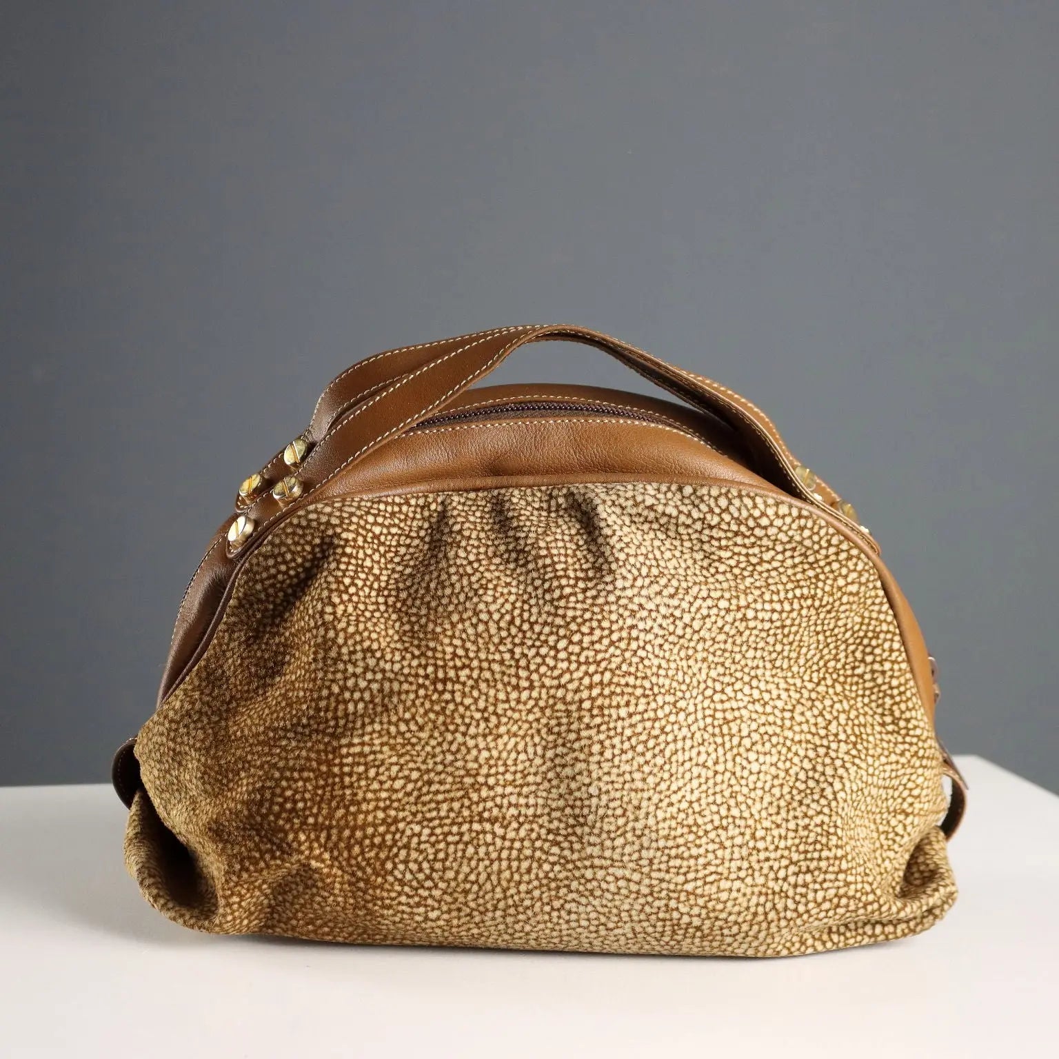 Borbonese Redwall Vintage Handbag Leather Italy 1980s-1990s | Clothing & House Linens | Vintage