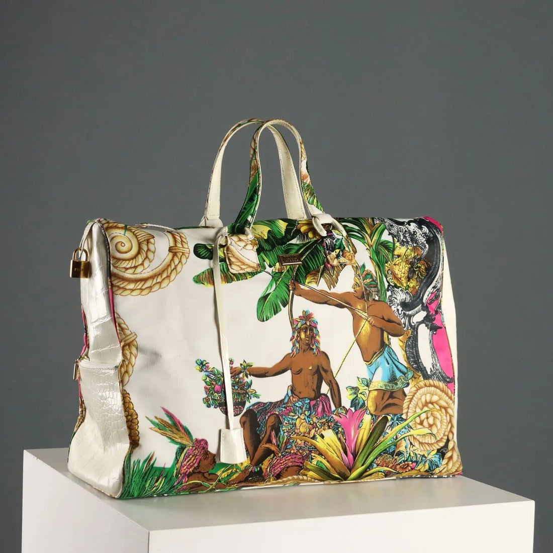 Ferré Vintage Printed Bag Canvas Forest Scene Italy 1990s | Clothing & House Linens | Vintage