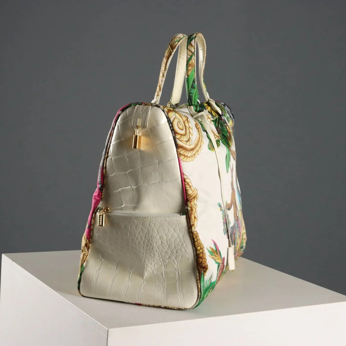 Ferré Vintage Printed Bag Canvas Forest Scene Italy 1990s | Clothing & House Linens | Vintage